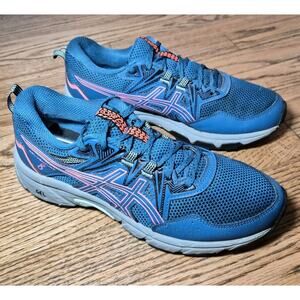 ASICS Gel Venture 8 Womens Sz 8 Deep Sea Teal/Blazing Coral Trail Running Shoes